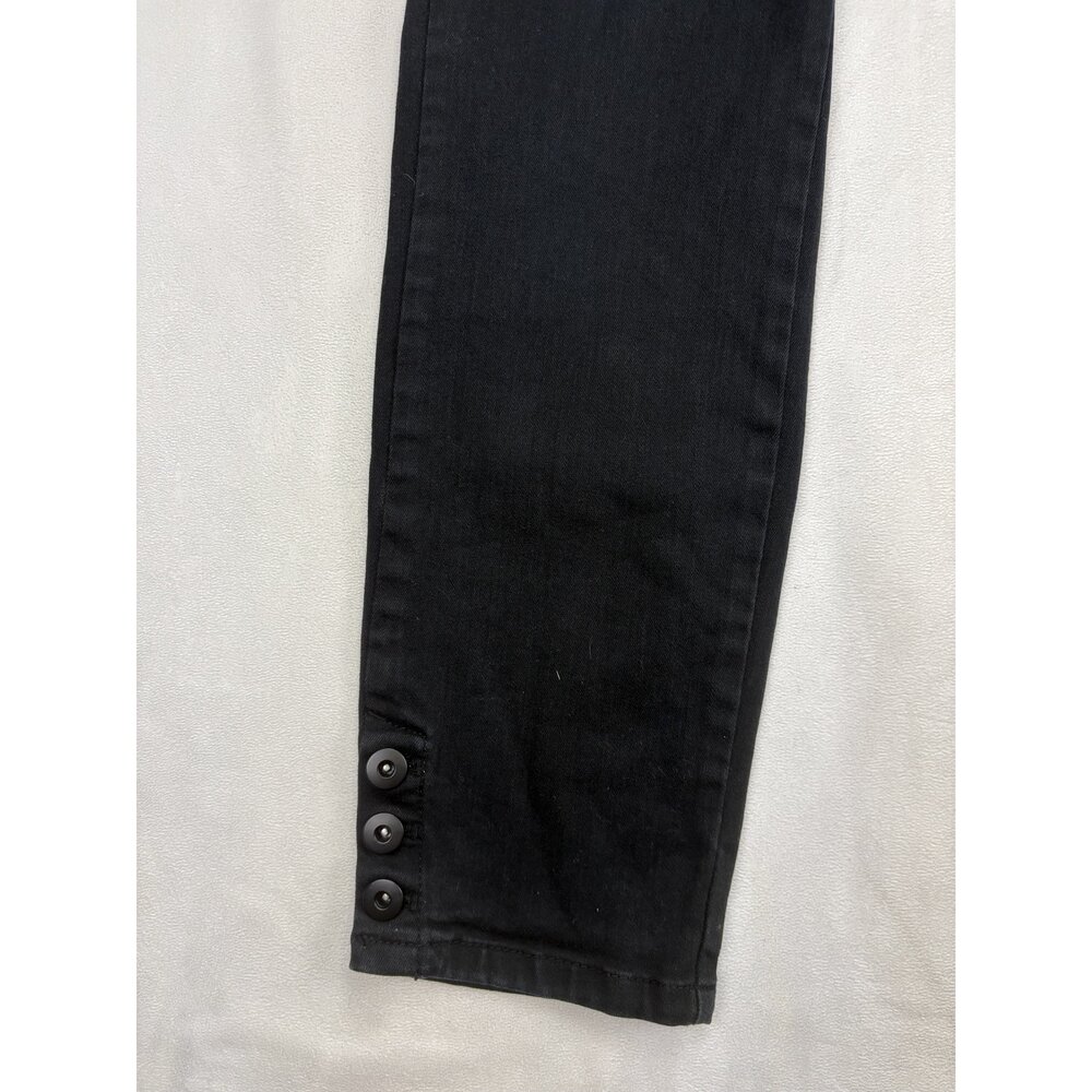J. Jill Black Ankle Button-Hem Cropped Jeans Size 6 - Picture 9 of 14